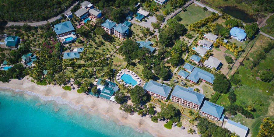 Aerial view at Bequia Beach Hotel, Grenadines